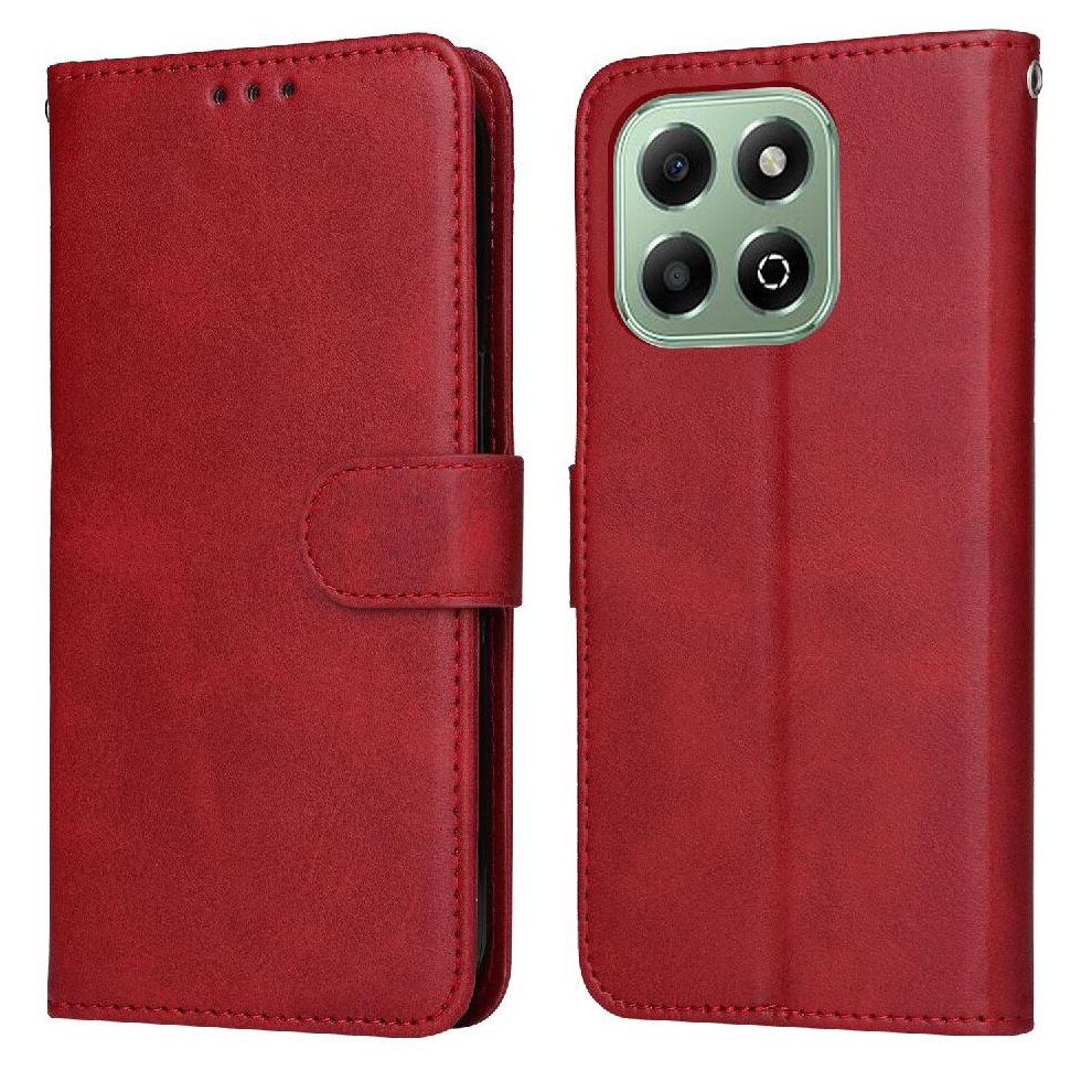 (Red) Flip Case For Honor X6b 4G Flip Cover Card Slots Precise Cutouts Magnetic Closure Red 764563610914