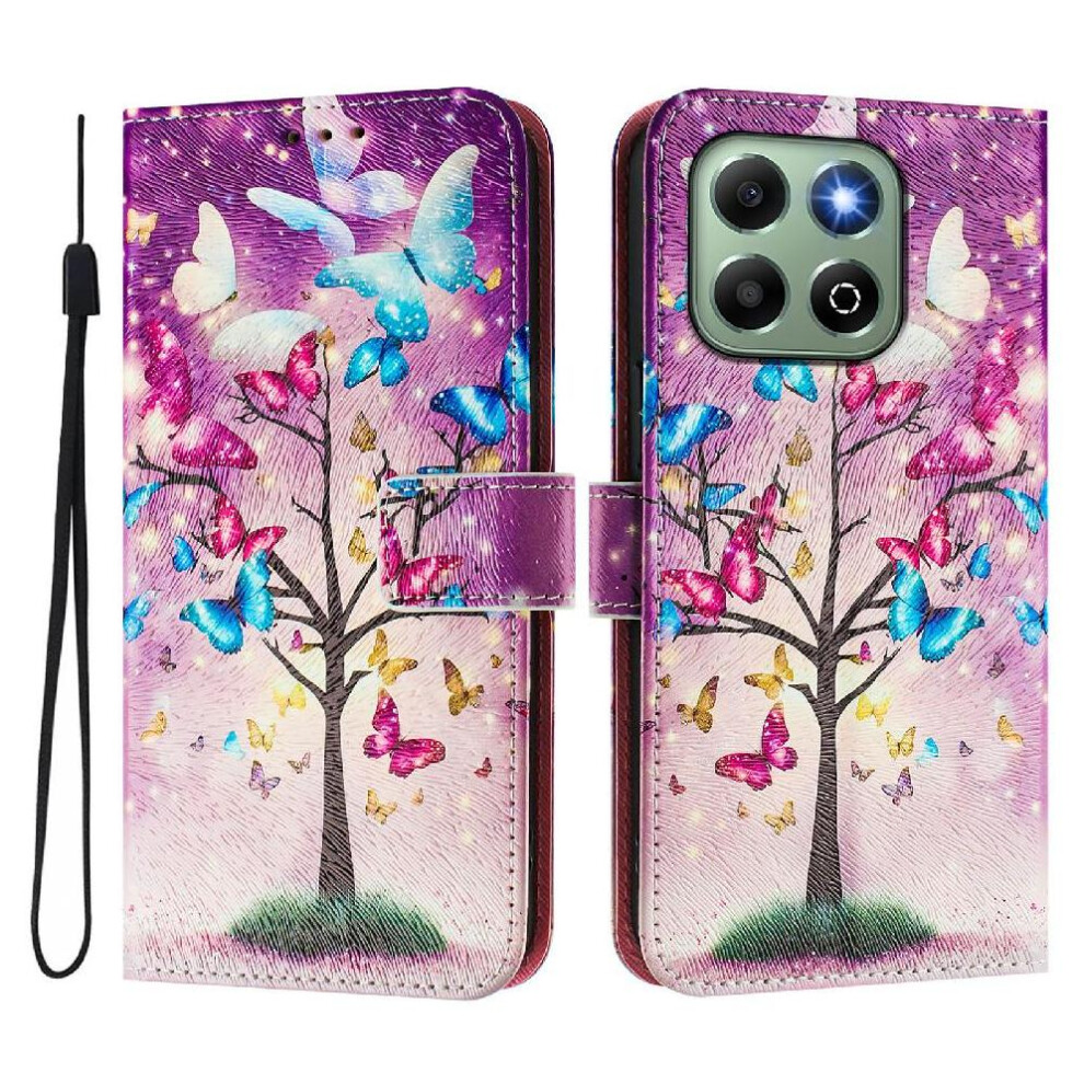 (C2) Compatible With Honor X6b Case Wallet Pu Leather Pattern Flip Cover With Credit Slot 764563611096