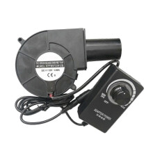 (1) High Speed 12V DC Turbo Centrifugal Blower Fan with Variable Speed Controller for Oil Stove BBQ