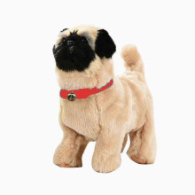 (Beige) 2025 Robot Dog Toys Interactive Electronic Plush Puppy Sound Control Teddy Walk Bark With Music Touching Control Robotic Animal Pet