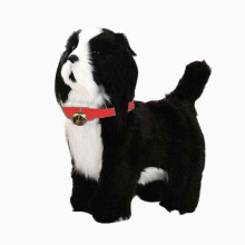 (Black) 2025 Robot Dog Toys Interactive Electronic Plush Puppy Sound Control Teddy Walk Bark With Music Touching Control Robotic Animal Pet