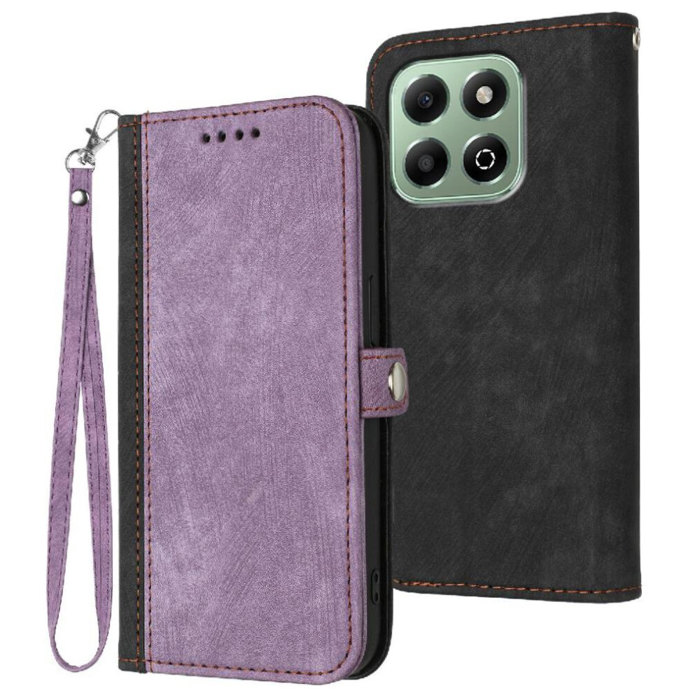 (Purple) Case For Honor X6b Flip Folio Book With Card Slot Stand Pu Leather Magnetic Closure Kickstand Protective Wallet Purple 764563612659