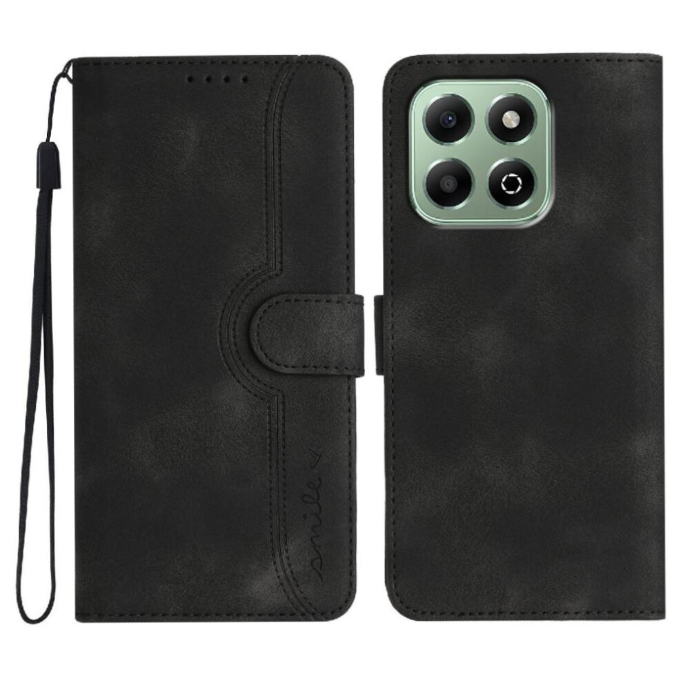 (Black) Compatible With Honor X6b Premium Pu Built-In Magnet Cover Wallet Black 764563612741