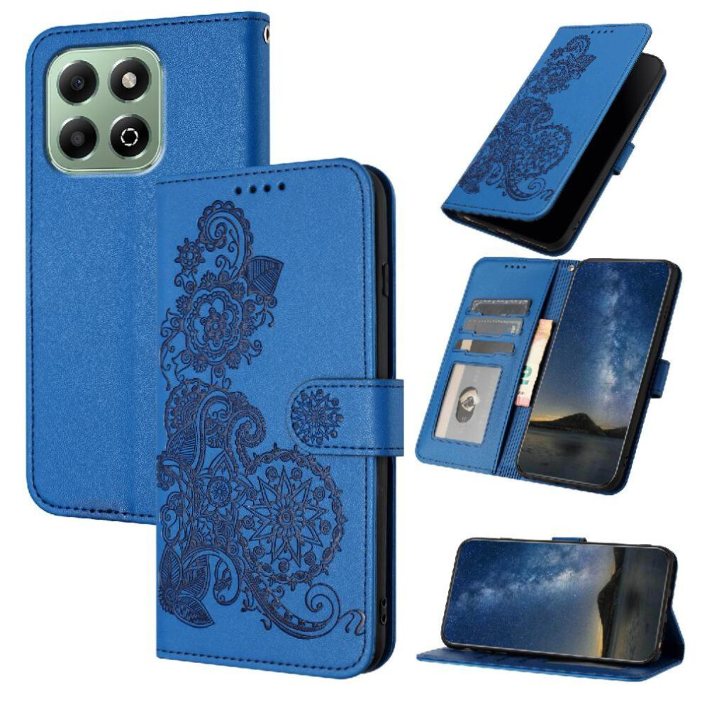 (Blue) Flip Case For Honor X6b Kickstand Protective With Card Slot Stand Pu Leather Magnetic Closure Flip Folio Book Blue 764563612840