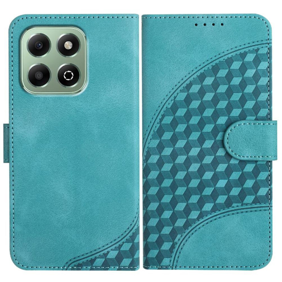 (Green) Flip Case For Honor X6b Geometric Pattern Pu Leather Flip Cover Magnetic Card Holder Shockproof Leather Case Flip Business Green 764563612970