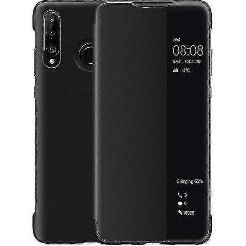 Huawei P30 Lite Case, Smart View Leather Flip Case, [Power Saving Mode][Full Protection](P30Lite,Bla
