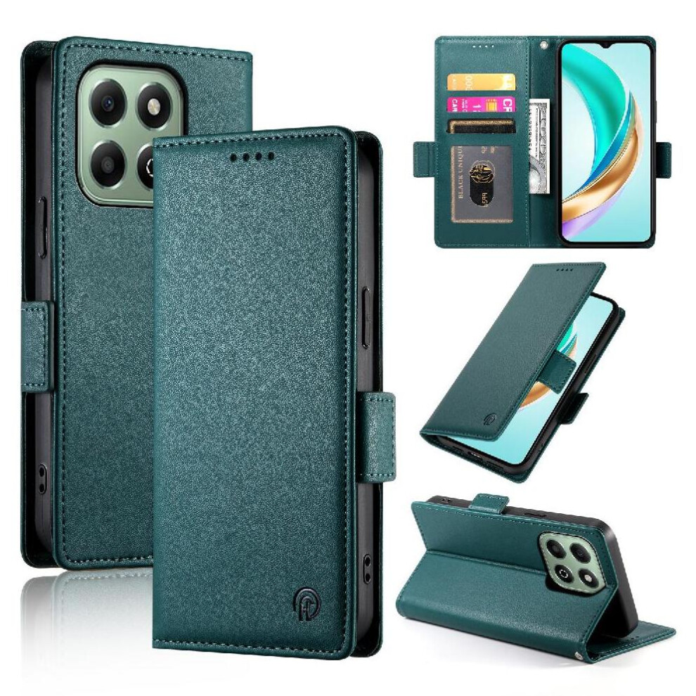 (Bottle ) Flip Case For Honor X6b Business Flip Card Slots Wallet Daily Use Green 764563613397