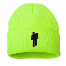 (Yellow) Fashion Unisex Autumn Winter Billie Eilish Embroider Knit Hat Hip Hop Beanie Cap