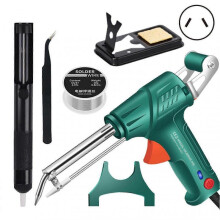 (AU Plug, GN Externally heated) Electric Soldering Kit Manual Auto Feeding Tin Solder Machine for Repairs Home DIY