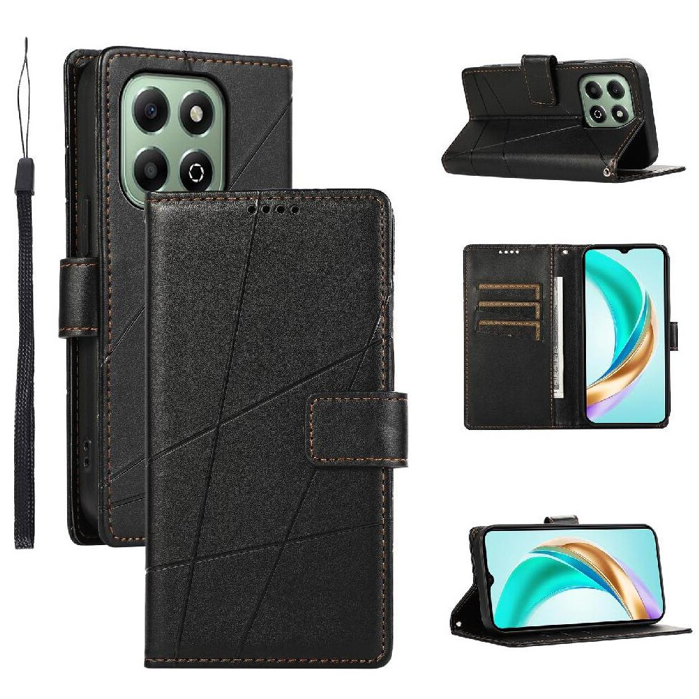 (Black) Flip Case For Honor X6b Shock Absorbing Shockproof Three Card Slots Kickstand Black 764563613830