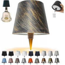 (Bronze) Wireless Bottle Lamp, 3 Color Rechargeable Wine Bottle Lights for Bars Restaurants