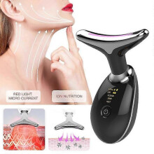 (Black) Skin Beauty Therapy Device for Face and Neck, 3-Modes Electric Face Neck Massager Skin Care