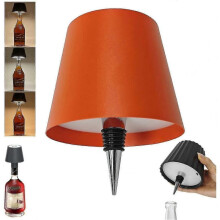 (Orange) Wireless Bottle Lamp, 3 Color Rechargeable Wine Bottle Lights for Bars Restaurants
