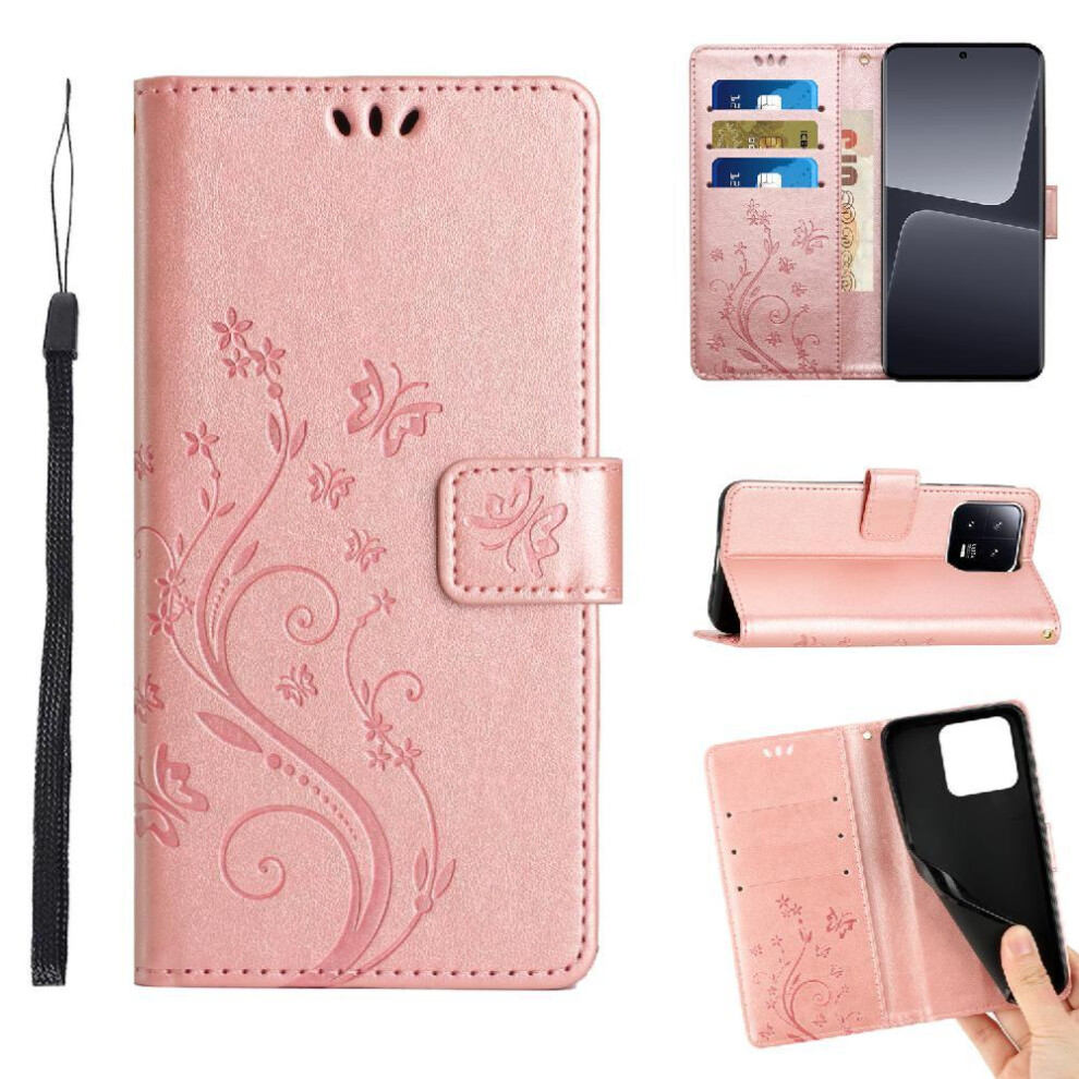 (Rose ) Filp Case For Honor X6b Magnetic Closure Kickstand Card Holder Pu Leather Wrist Strap Gold 764563614189