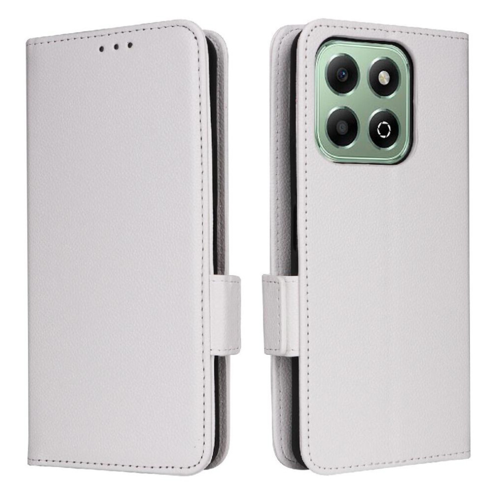 (White) Flip Case For Honor X6b 4G Side Buckle Pu Leather Wallet Card Slots Holder Magnetic White 764563614431