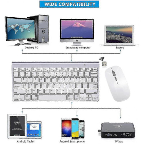 Wireless Keyboard And Mouse for Apple Imac Windows Or Android (2.4g Wireless) 2