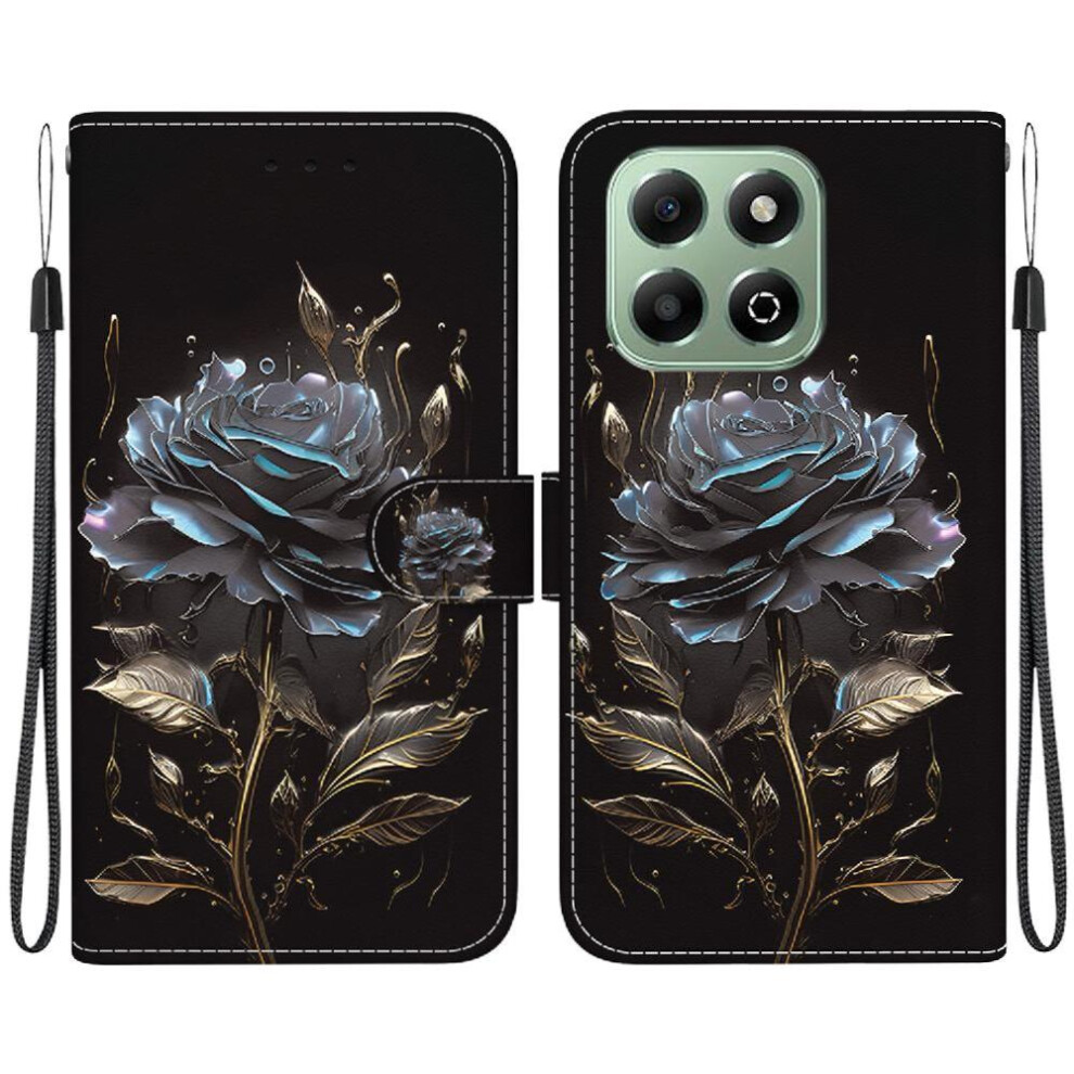 (C5 ) Case For Honor X6b Wallet Card Slots Pu Leather Magnetic Closure Butterfly Flower Painted 764563614820