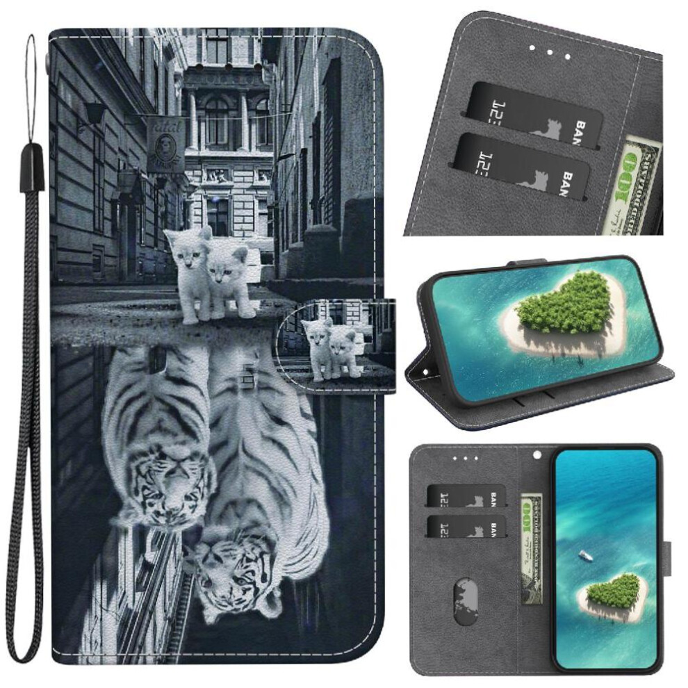 (C6) Case For Honor X6b Wallet Card Slots Pu Leather Magnetic Closure Butterfly Flower Painted 764563614837