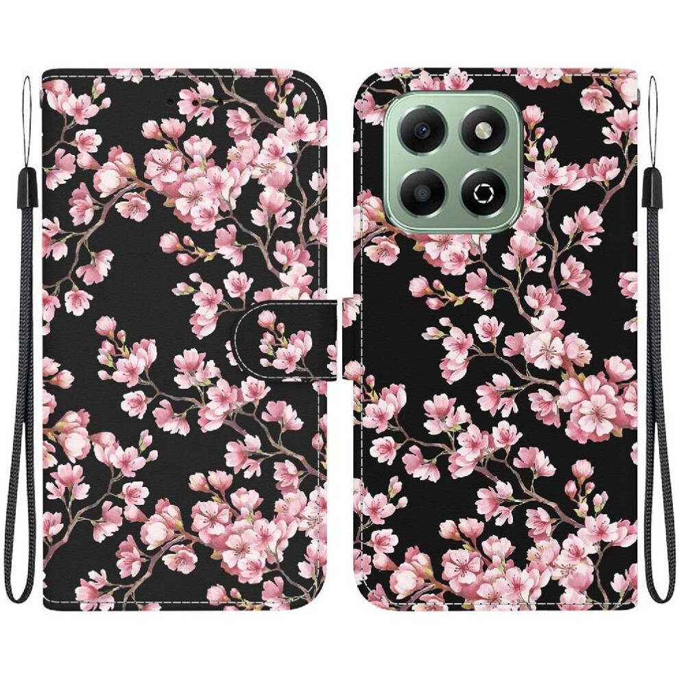 (C8 ) Case For Honor X6b Wallet Card Slots Pu Leather Magnetic Closure Butterfly Flower Painted 764563614851