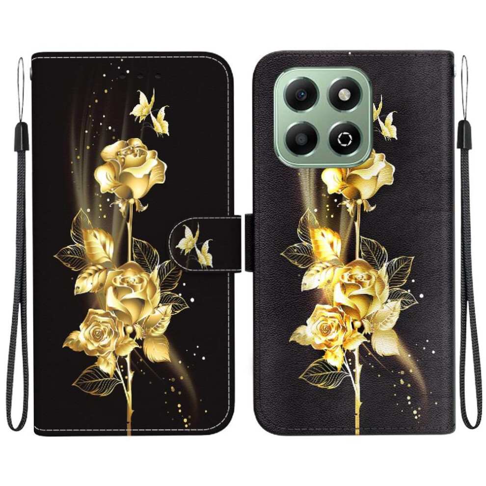 (Ohter) Case For Honor X6b Wallet Card Slots Pu Leather Magnetic Closure Butterfly Flower Painted 764563614813