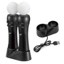PS4 VR Move Motion Controllers with Dual Charger - Enhanced Gaming Controllers for Virtual Reality