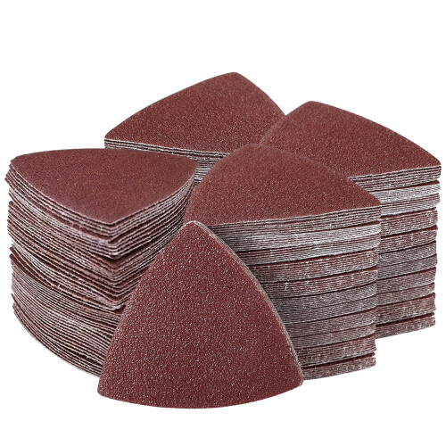 200pcs 80x80x80mm Triangular Sandpaper Red Sand