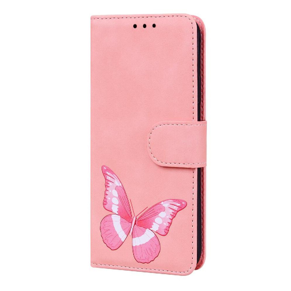 (Pink) Flip Case For Honor X6b Card Slots Butterfly Flip Folio Cover Wallet Color Printed Pink 764563615247