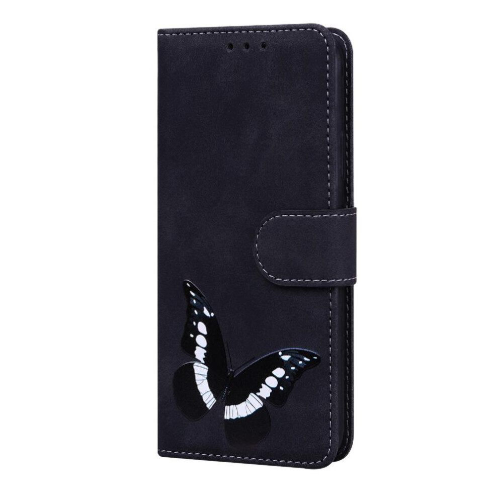 (Black) Flip Case For Honor X6b Card Slots Butterfly Flip Folio Cover Wallet Color Printed Black 764563615261