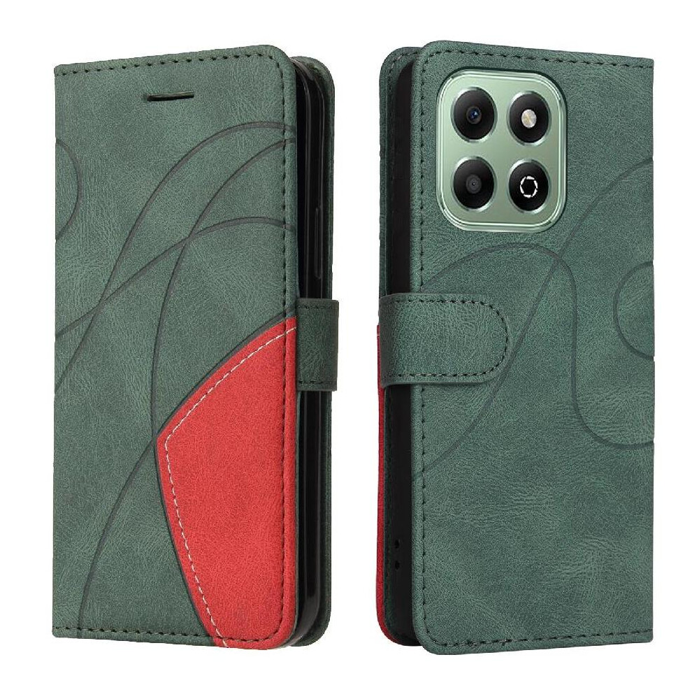 (Green) Flip Case For Honor X6b With Card Slot Stand Flip Folio Book Stitching Color Kickstand Protective Leather Wallet Green 764563615698