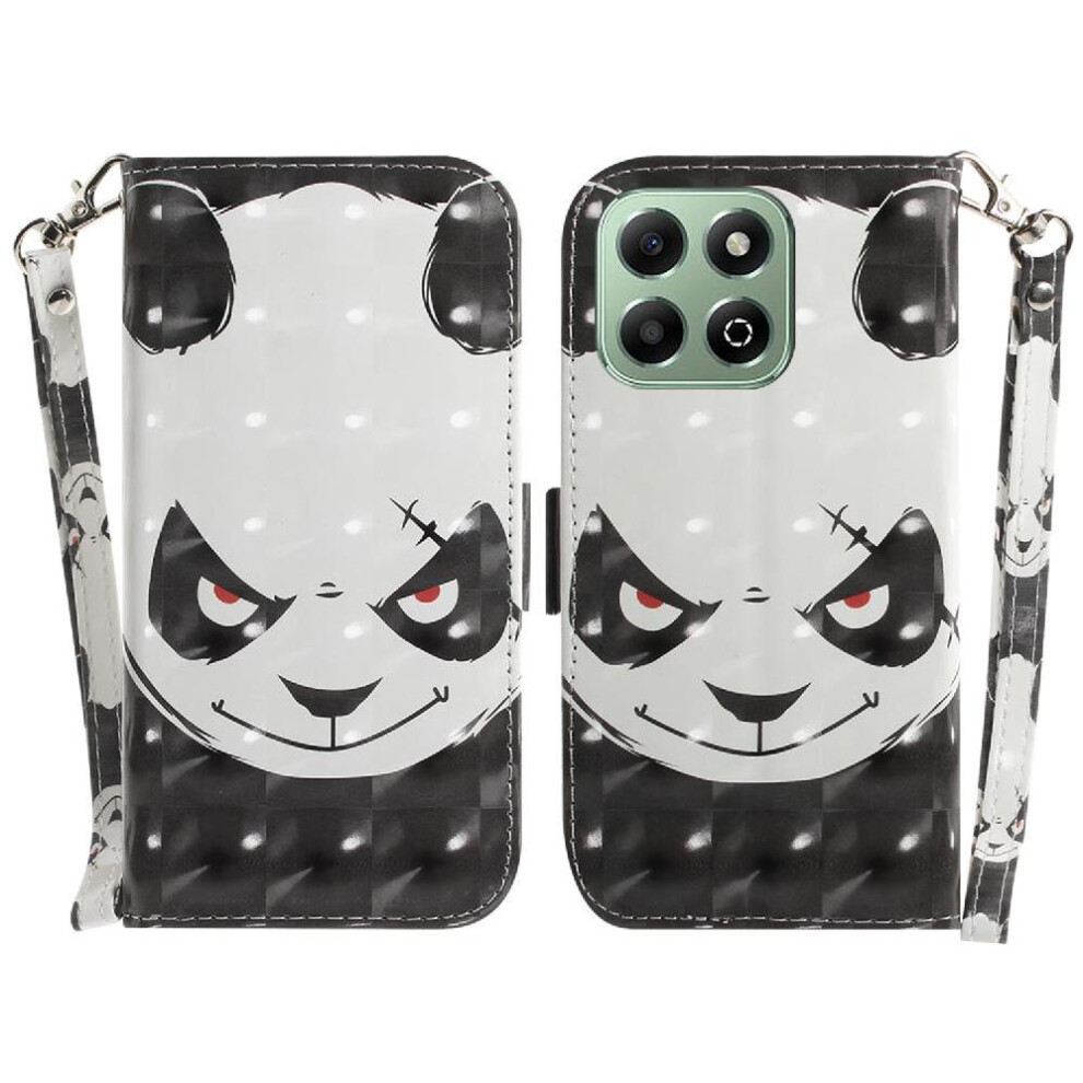 (C1 ) 3D Painted Protective Case For Honor X6b Lanyard Wallet Magnetic Closure Pu Leather Card Slots 764563615544