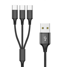 (One for three) Multi USB Charging Cable Nylon Braided 3/4/5 in1 Universal Fast Charger for Phone Tablet