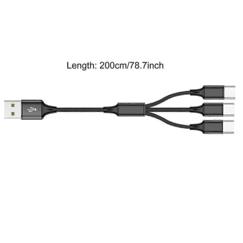 (One for three) Multi USB Charging Cable Nylon Braided 3/4/5 in1 Universal Fast Charger for Phone Tablet 2