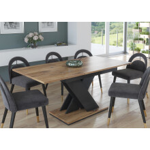 Furneo Modern Dining Table Extendable 120-160cm Oak Effect Tavolo03 MDF