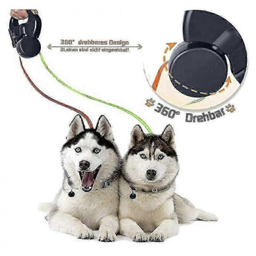 Double Retractable Leash for 2 Dogs 2