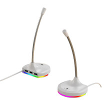Privates Modell, buntes Mikrofon – Weiß – 3-Port-HUB-Mikrofon