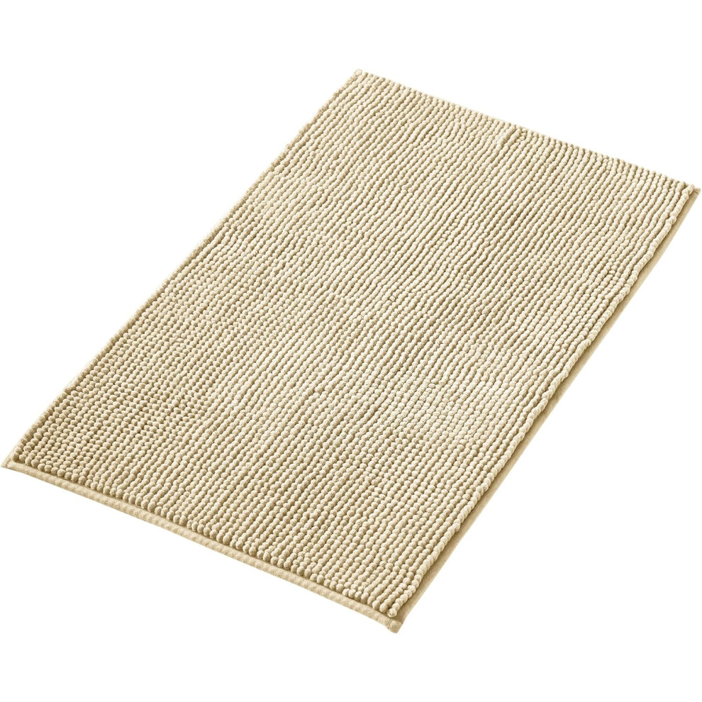 Non-Slip Chenille Bath Mat - Super Absorbent and Machine Washable - for the Bathroom, Shower, Bathtub or as a Toilet Rug - Beige - 40x60 cm-image-OPC-PHMZD58-NEW
