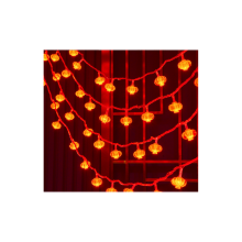 LED Lucky Character String Lights - Red Chinese New Year Lanterns, 10m, 60 LEDs, Plug-in, Steady & Flashing