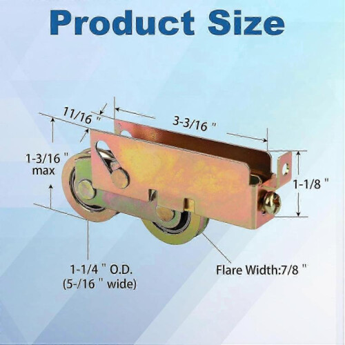 2pcs Sliding Patio Door Tandem Roller Assembly - Replacement Wheels for Smooth Gliding 1