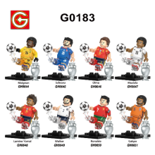 8pcs Soccer Star Building Block Toy Messi Ronaldo Mini Doll Figure