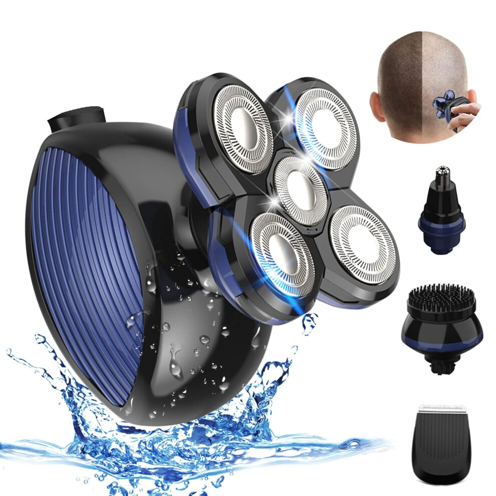 Luyu MenâS 5-In-1 Electric Razor, Waterproof, Wet And Dry Rotary Razor, Wireless Usb Charging For The Face