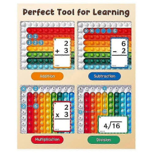 Math Flash Cards + Fidget Chart,Math Games for Kids Ages 4-8, Addition, Subtraction, Division(Fidge 2