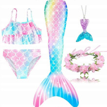 4in1 Mermaid Tail Swimsuit for Girls - Mermaid Costume Swimwear for Kids & Adults