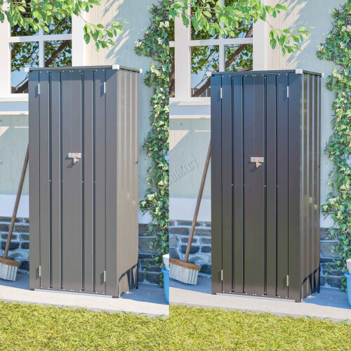 Birchtree (Anthracite) BIRCHTREE Metal Garden Storage Box Shed Cabinet 2