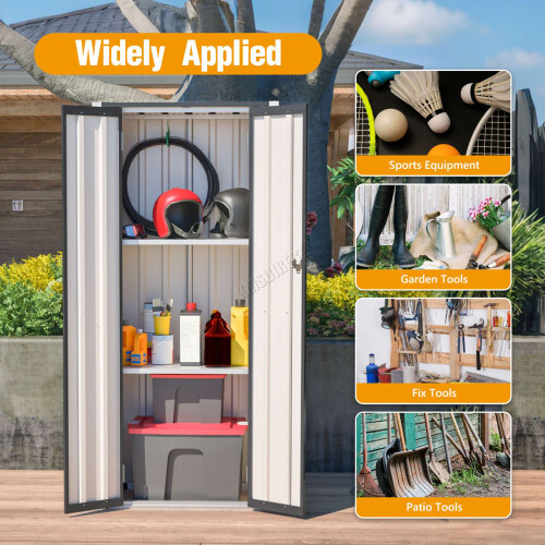Birchtree (Grey) BIRCHTREE Metal Garden Storage Box Shed Cabinet 2