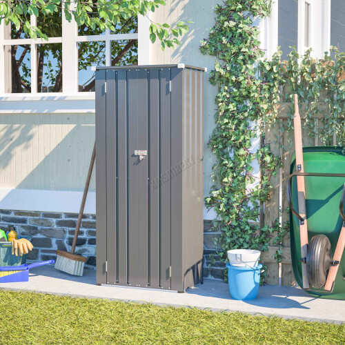 Birchtree (Grey) BIRCHTREE Metal Garden Storage Box Shed Cabinet