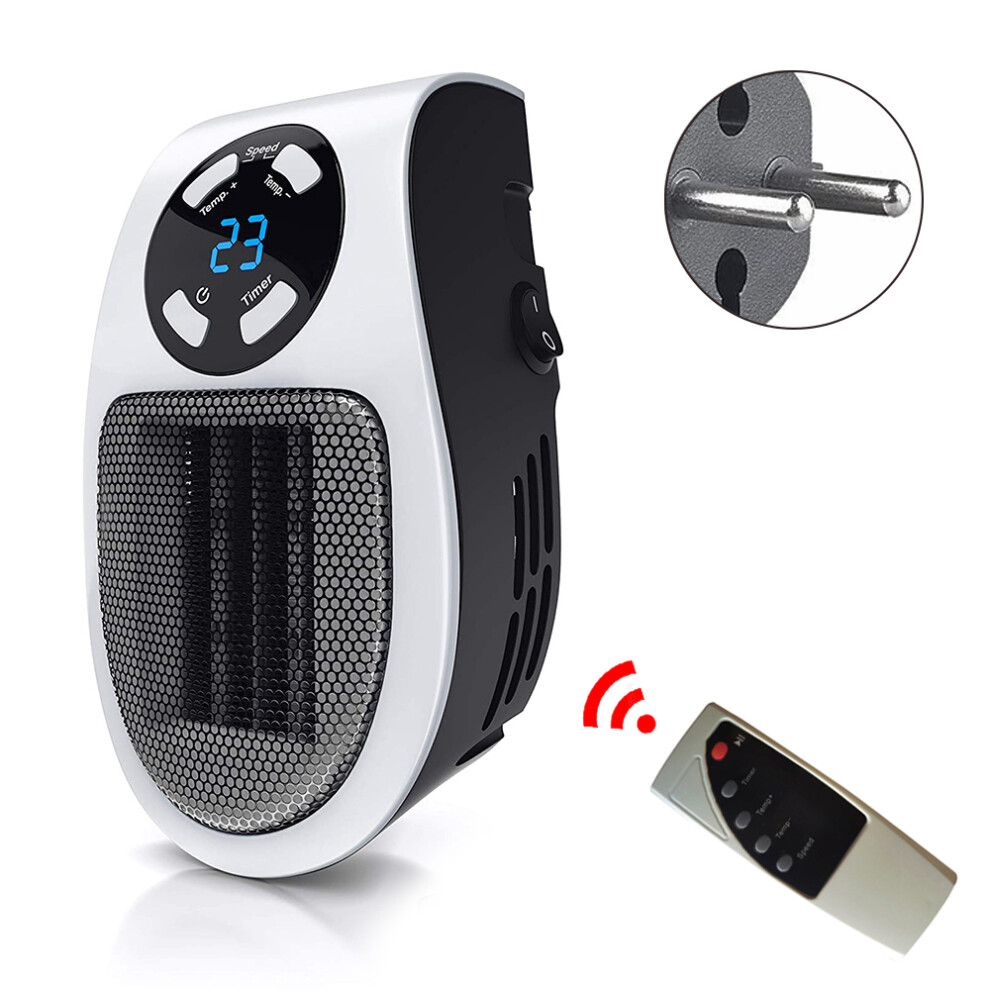 350W Space Heater, Programmable Wall Outlet Space Heater As Seen on TV with Adjustable Thermostat & Timer & LED Display for Office Dorm Room