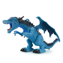 (Blue) Spray Dragon Roar Music Light Walking Electric Remote Control Simulation Dinosaur Model Kids Toys Boy Christmas Gift