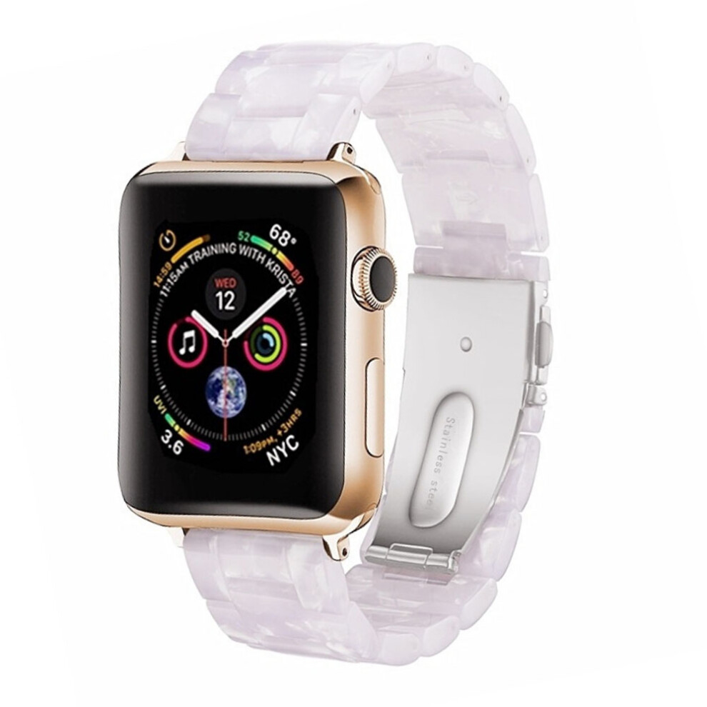 Bracelet de rechange fin en résine compatible avec Apple Watch 42 mm/44 mm séries 5/4/3/2/1