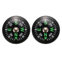 2X Oil Filled Button Compass - Ultra Compact 20mm - Mini Survival Bushcraft