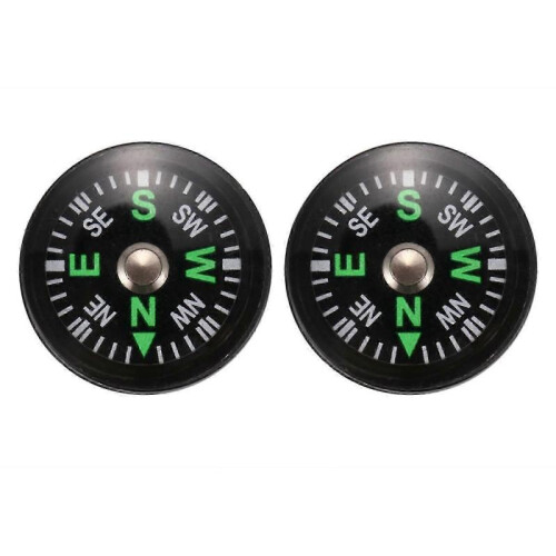2X Oil Filled Button Compass - Ultra Compact 20mm - Mini Survival Bushcraft
